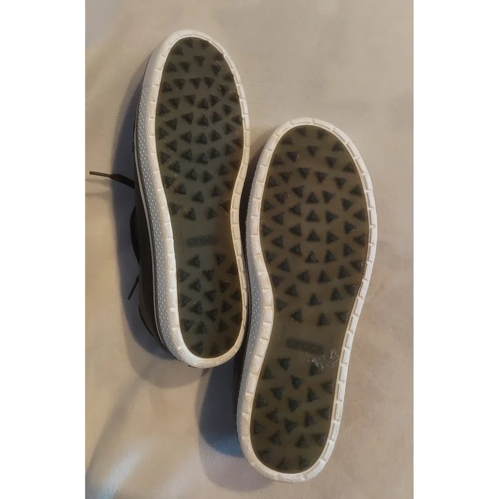 Crocs Golf Hank Haney Mens Brown Leather Bradyn Spikeless Golf Shoes Size 12 EUC